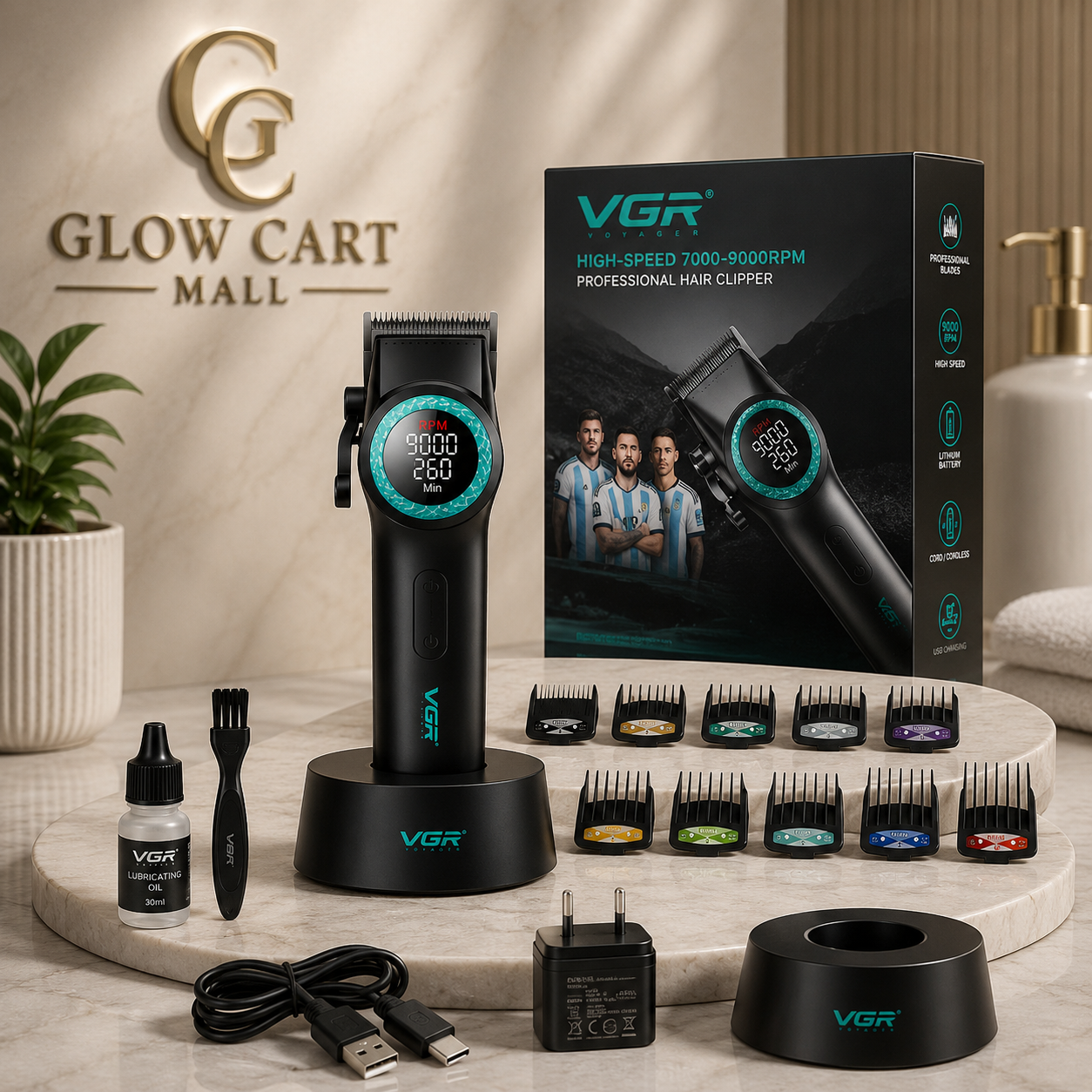 VGR 001 Professional Cordless Hair Clipper for Men